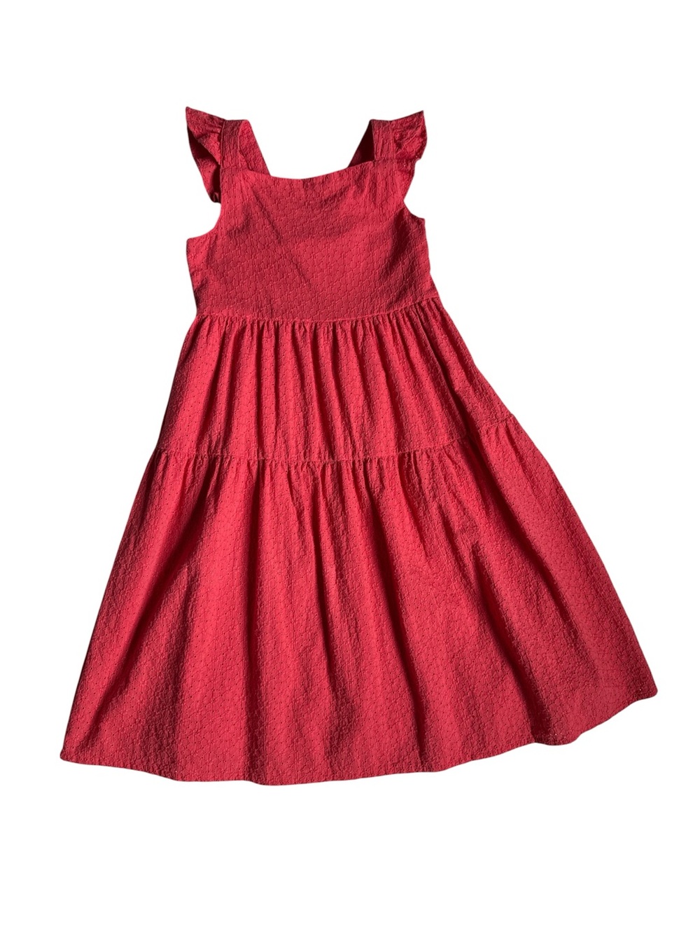 Mini Boden Girls' Tiered Eyelet Dress with Ruffle Straps 9-10y